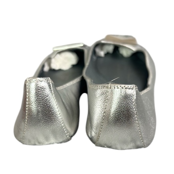Jeffrey Campbell Silver Loafers with Elegant Pointy Large Jewel Toe Detail Sz 8 - Picture 5 of 7